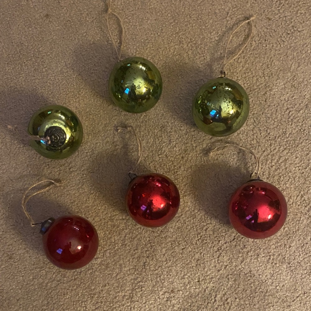 Festive Red and Green Holiday Ornaments Set Pottery Barn